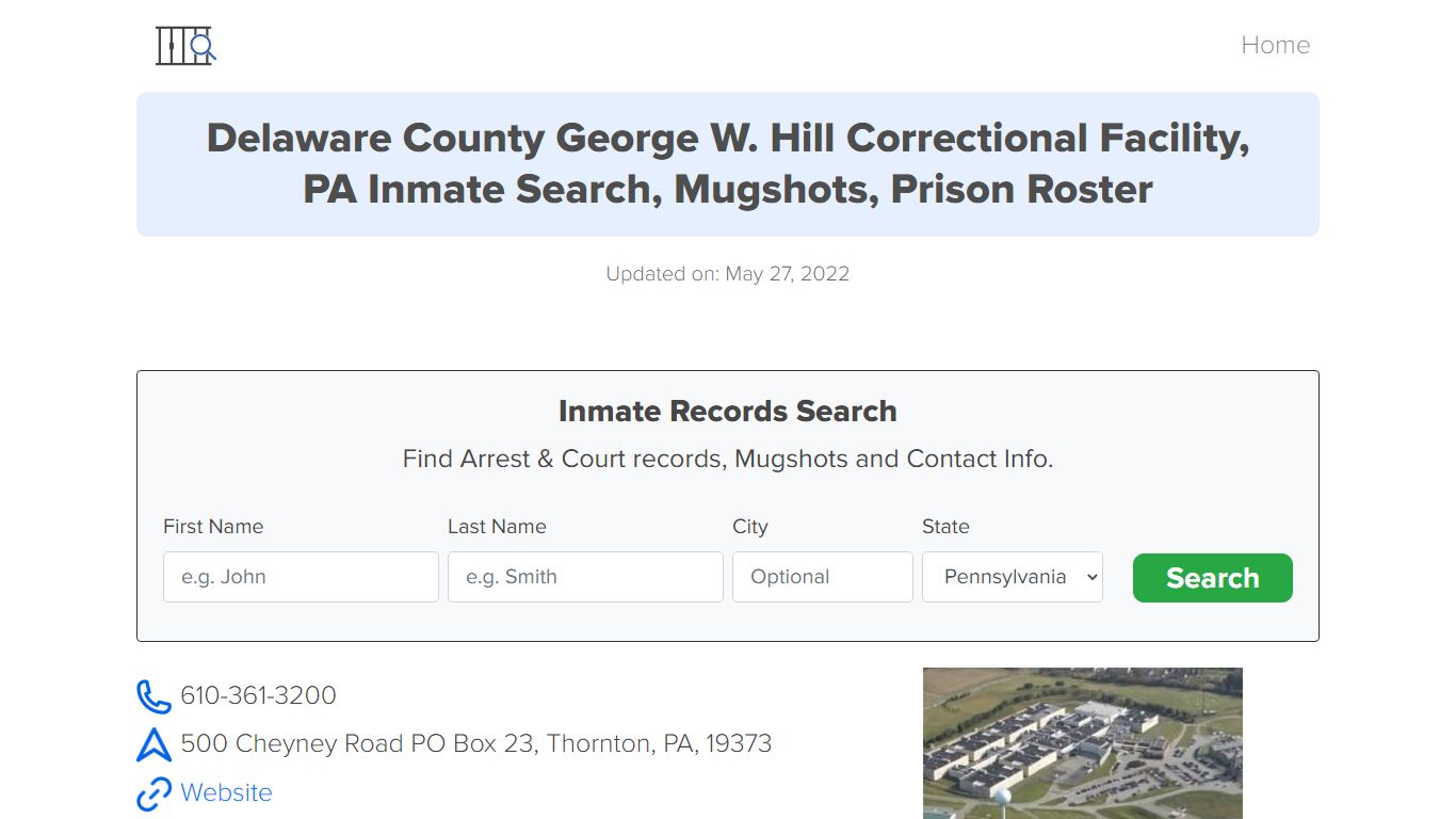 Delaware County George W. Hill Correctional Facility, PA ...