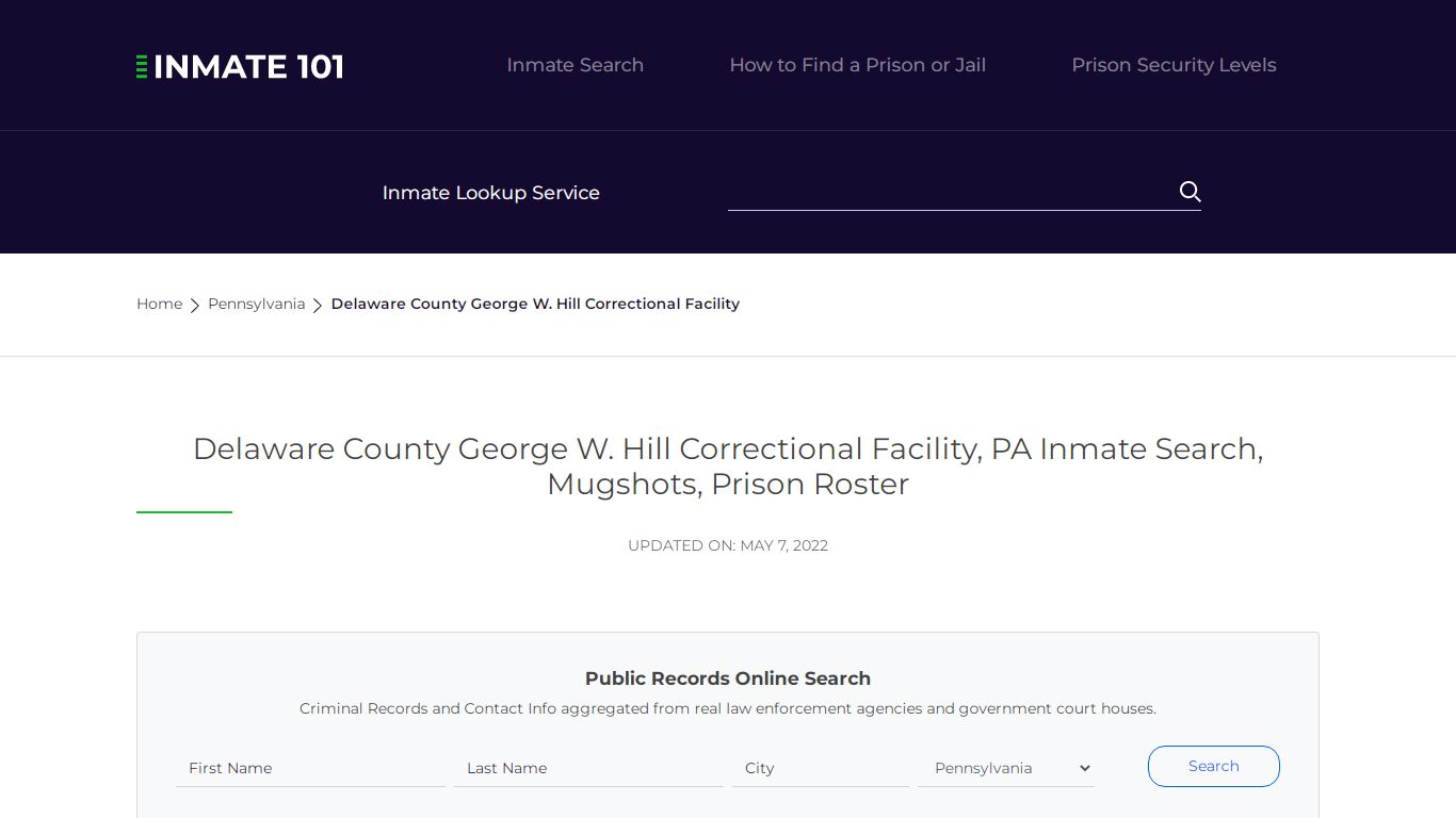 Delaware County George W. Hill Correctional Facility, PA ...